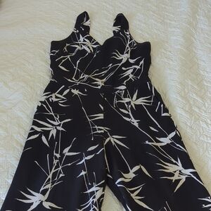 Banana Republic Black and White Patterned Jumpsuit